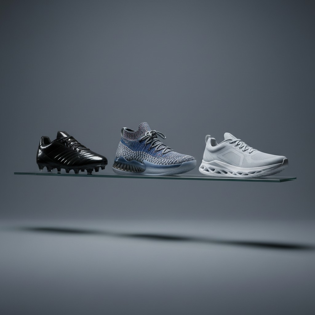 Shoes displayed on a shelf